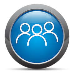 Group icon premium blue round button vector illustration