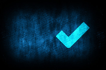 Tick mark icon abstract blue background illustration digital texture design concept