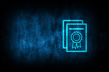 Certificate paper icon abstract blue background illustration digital texture design concept