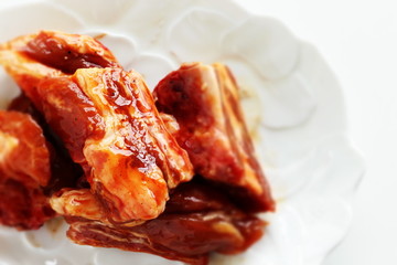 Korean food, seasoning pork ribs for barbecue cooking