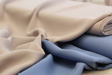 Blue silk with flowers