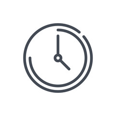 Time and clock line icon. Watch and time management vector outline sign.