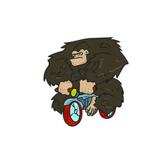 Gorila montado en moto