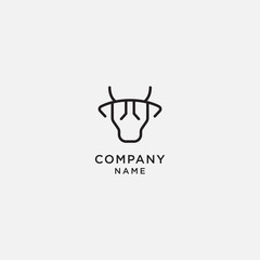 cow linear logo icon template illustration - vector