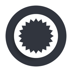 Star badge icon flat vector round button clean black and white design concept isolated illustration