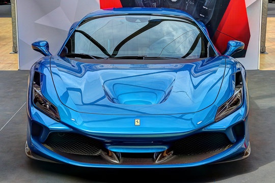 MODENA, ITALY, May 2019 - Motor Valley Fest exhibition, Ferrari F8 Tribute detail