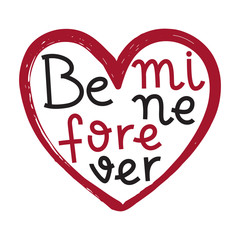 vector concept illustration with Heart and  hand lettering text.