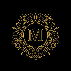 Elegant floral monogram template Design.