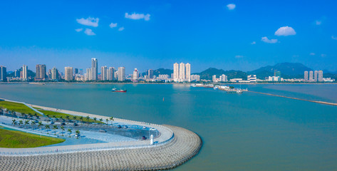 Waterfront view of CoupleS Road, Zhuhai City, Guangdong Province, China