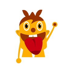 Cute Cartoon Monsters . Vector Illustration of Monsters