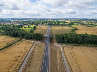 Aerial View Road and Bridge