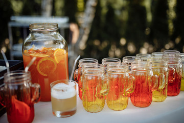 Fototapeta na wymiar natural orange cocktail in a jar