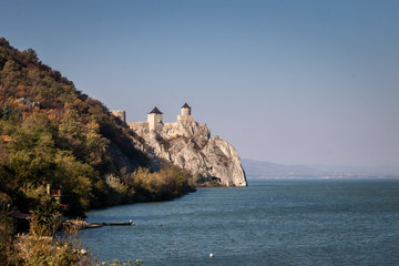 Fototapeta na wymiar Medieval fortress Golubac near the Golubac town in Serbia by the Danube river