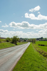Summertime country road in the British countryside