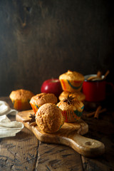 Homemade apple muffins with spices