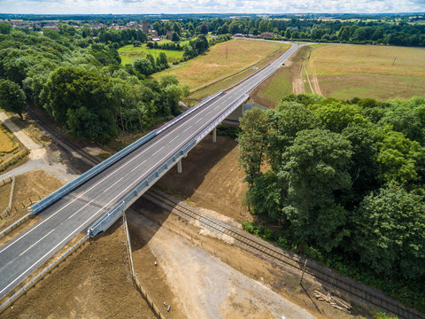 Aerial View Road and Bridge