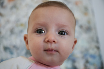 beb&egrave;, bambina, carina, ritratto, adolescente, bambina, faccia, piccolo, infanzia, occhio, neonato, neonato, bella, felice, piccolo, infante, felicit&agrave;, bianco, sorridente, espressione, azzurro, adorabi