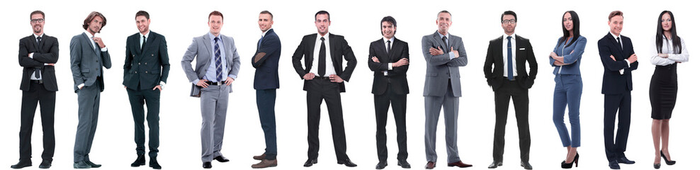 group of successful business people isolated on white