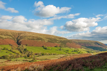 Black mountains scenery of England and Wales in the autumn 