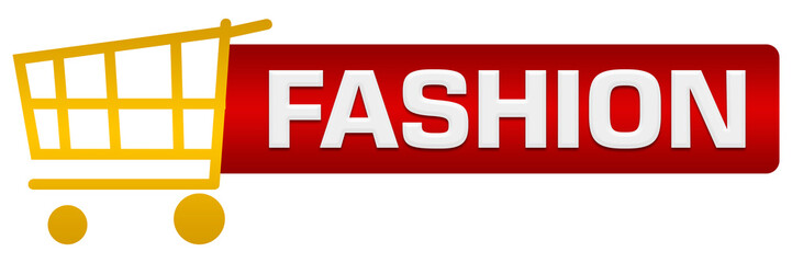 Fashion Red Yellow Shopping Cart Horizontal 