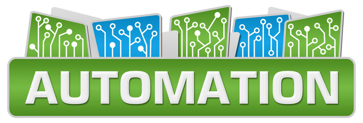 Automation Green Blue Circuit Elements On Top Horizontal 