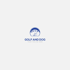 blue golf and dog logo design