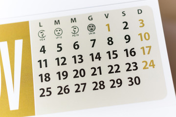 Calendario mensile da tavolo