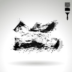 Naklejka premium Black brush stroke and texture. Grunge vector abstract hand - painted element. Underline and border design.