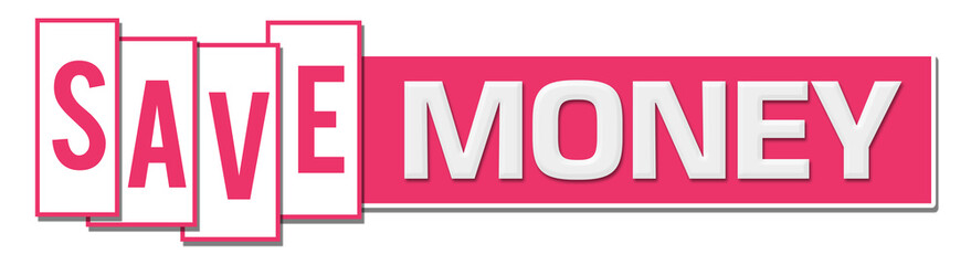 Save Money Pink White Box Horizontal 