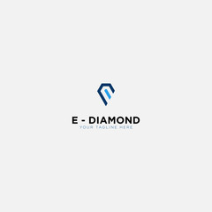 E commerce symbol diamond logo design letter e