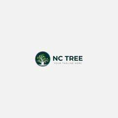 natural circle logo green tree logo finance growth