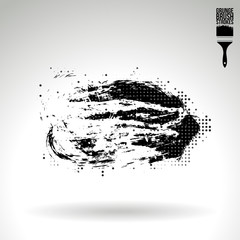 Black brush stroke and texture. Grunge vector abstract hand - painted element. Underline and border design.