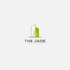 Fototapeta premium the jade apartment logo design and tree logo
