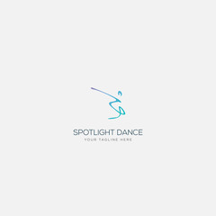 spotlight dance abstract line art logo designs
