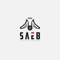 Saeb logo designs with angels and Wings logo