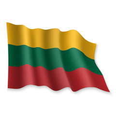 3D Waving Flag. Vector illustration