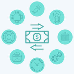 Money transaction vector icon sign symbol