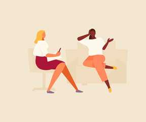 Psychologist with patient therapy vector
