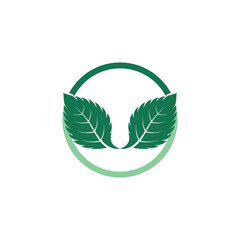 Mint leaves flat vector color icon