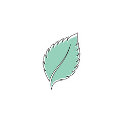 Mint leaves flat vector color icon
