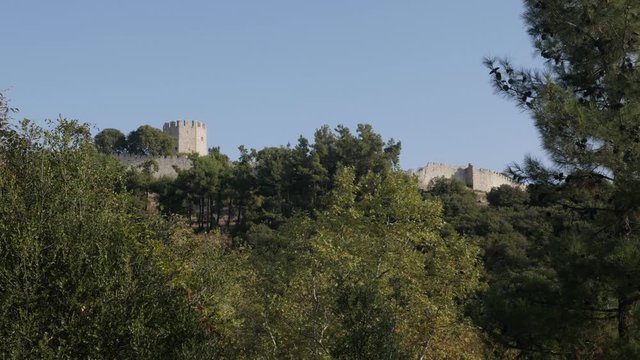 Platamon Castle tower in south Pieria Central Macedonia of Greece 4K video