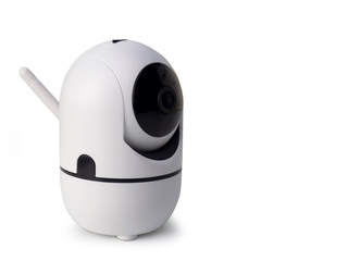 CCTV security cameras on white background. (clipping path)