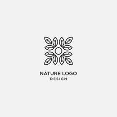 nature logo. leaf tech icon in linear style.Vector abstract for design of natural tech, tree tech