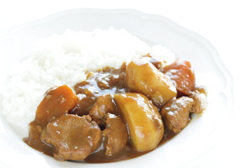 Japanese style curry, potato and pork curry rice