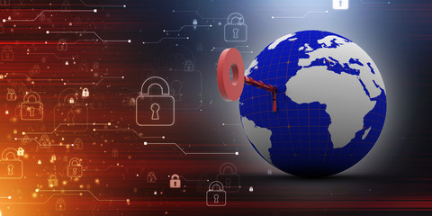 Key to the World.3D illustration