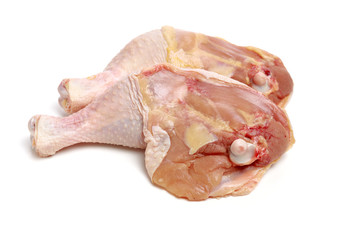 Chicken legs on white background
