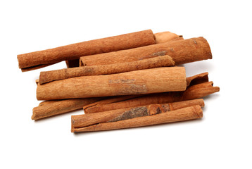 Cinnamon on a white background