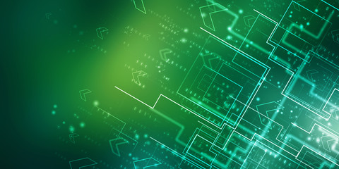 2d illustration Abstract futuristic electronic circuit technology background
