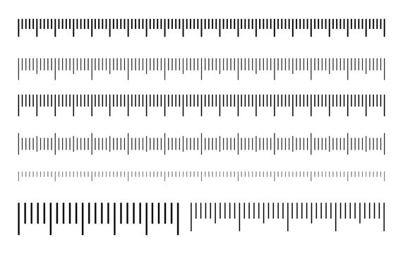 Ruler scale measure line. Measurement scale texture pattern. Vector illustration image. Isolated on white background.