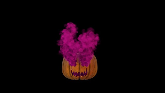Halloween Pumpkin with Purple smoke
